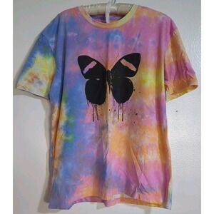 Ed Sheeran Concert T-shirt Tie Dye  Mathematics Tour Butterfly‎ Large EUC